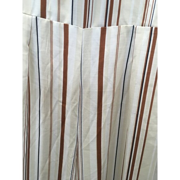 Sweet Rain Wide Leg Cropped Jumpsuit Women Size Small V Neck Sleeveless Stripe - Picture 9 of 10